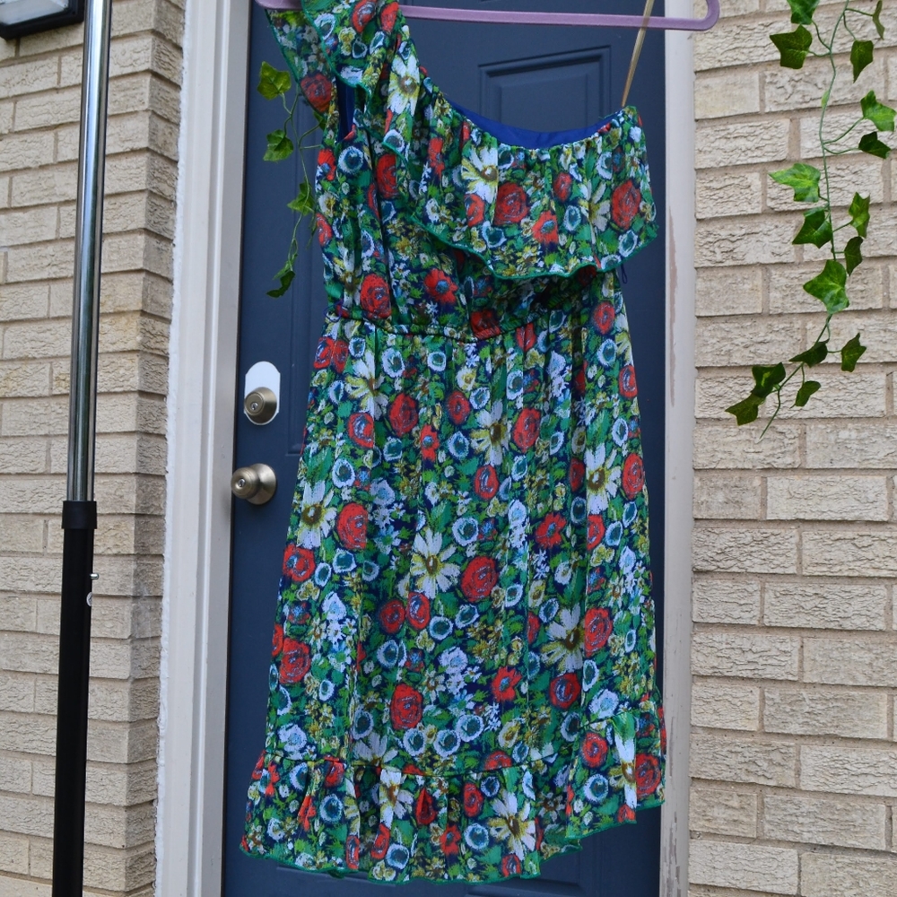 Floral One Shoulder Dress